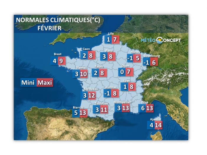 Illustration de l'actualité Quelles sont les normales climatiques de février?