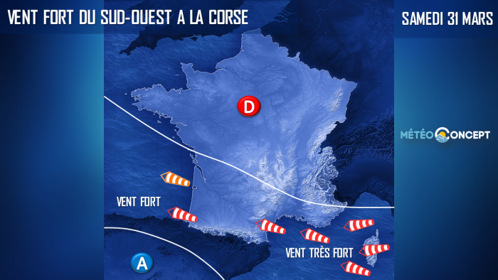 Illustration de l'actualité Vent fort samedi du sud-ouest à la Corse