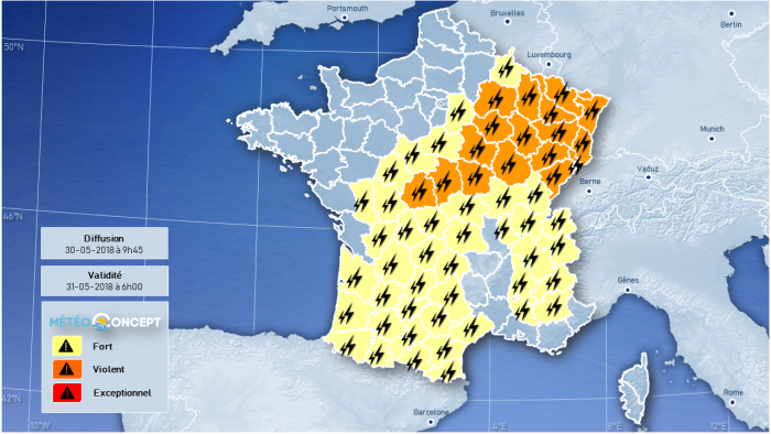 Illustration de l'actualité Violents orages sur une diagonale sud-ouest, nord-est !