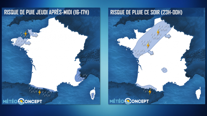 Illustration de l'actualité Arrivée d'une perturbation pluvio-orageuse par le nord-ouest