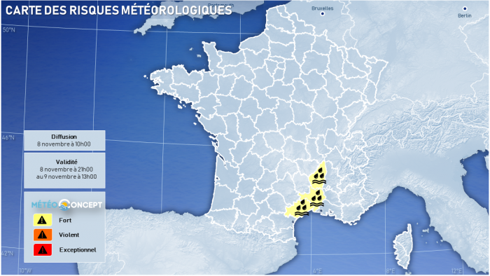 Illustration de l'actualité Attention aux fortes pluies dans le Gard la nuit prochaine