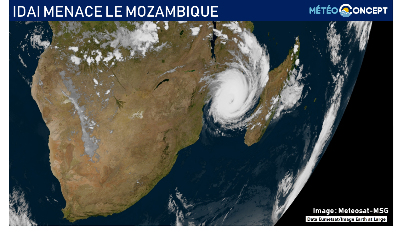 Illustration de l'actualité IDAI, un cyclone qui va toucher le Mozambique (image du 13/3 à 12h00)