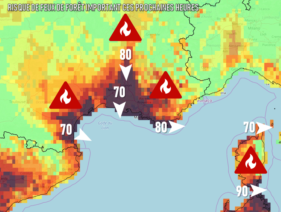 Illustration de l'actualité Risque de feux de forêt très important ces prochaines heures
