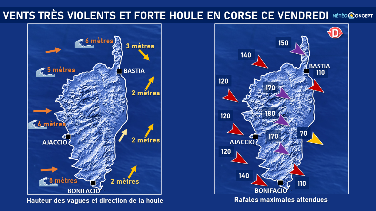 Illustration de l'actualité Risque de vents violents sur la Corse vendredi