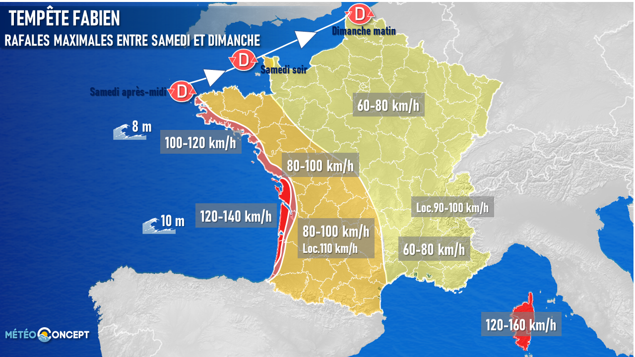 Illustration de l'actualité La tempête Fabien va surtout toucher l'ouest et le sud-ouest à partir de samedi après-midi