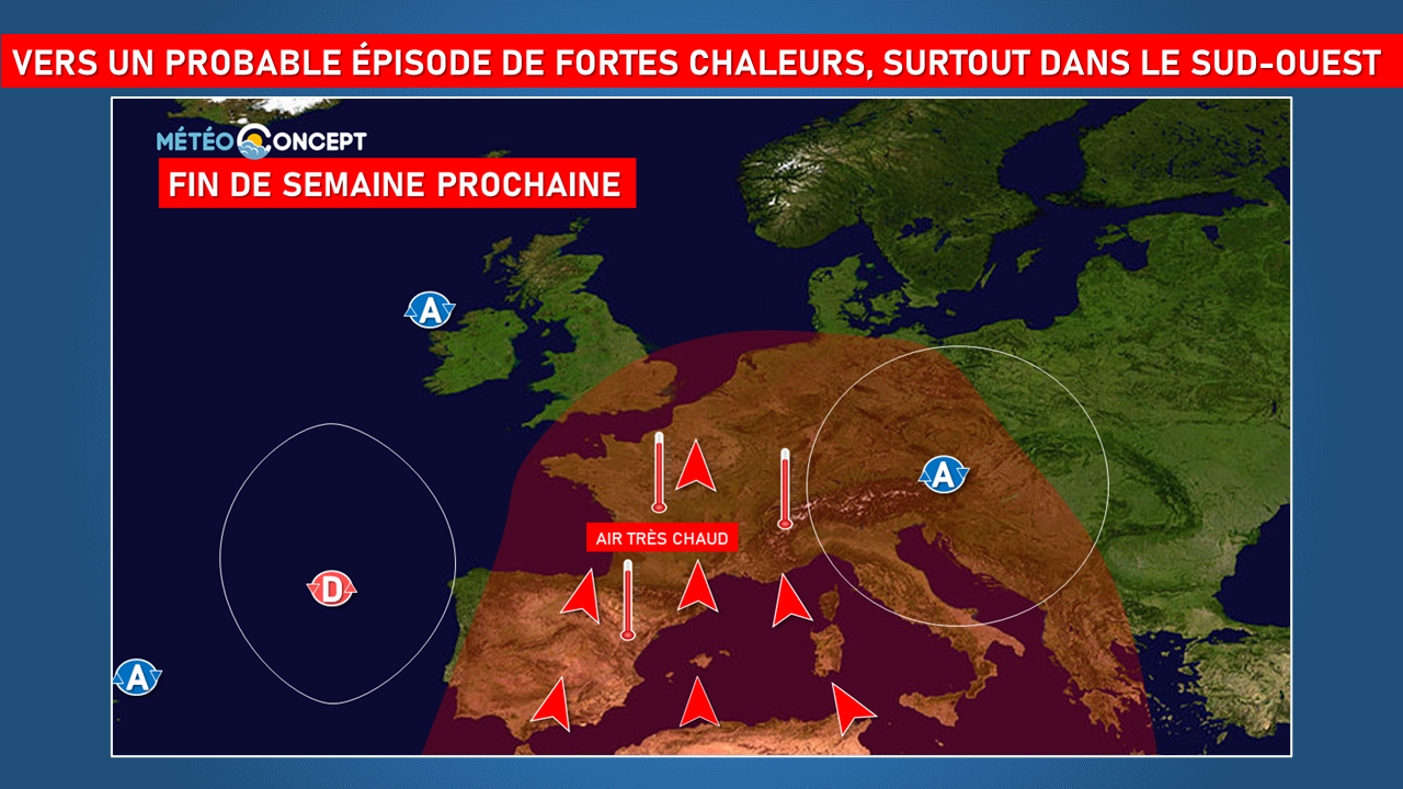 Illustration de l'actualité Vers un épisode de forte chaleur en seconde partie de semaine prochaine!