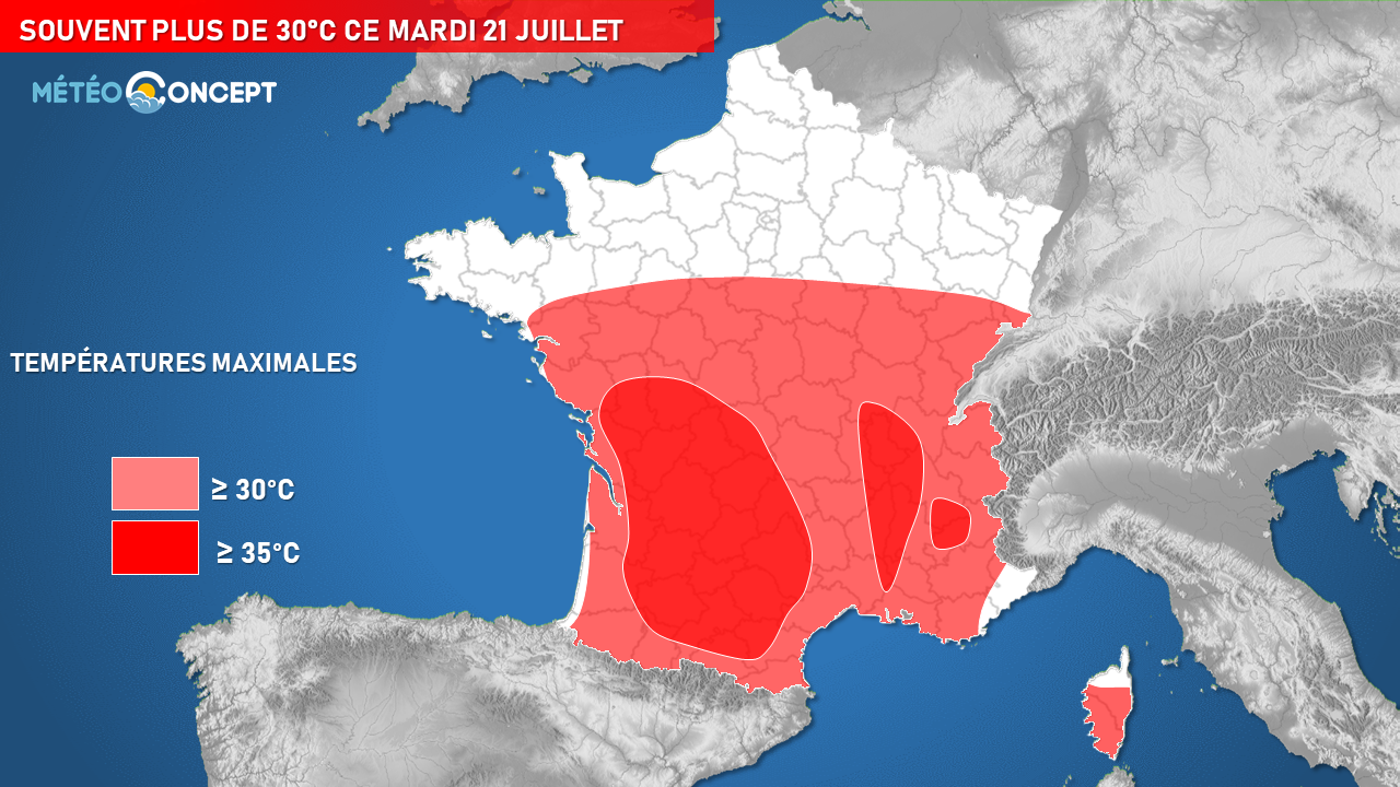 Illustration de l'actualité Un mardi très chaud au sud de la Loire !