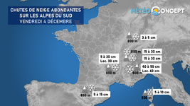 Illustration de l'actualité Chutes de neige généralisées sur les massifs ce vendredi 4 décembre