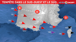 Illustration de l'actualité Avis de tempête dans le sud-ouest et le sud