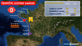 Illustration de l'actualité Risque de tempête (Justine) dans le sud-ouest samedi