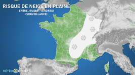 Illustration de l'actualité RIsque neigeux en plaine du nord-est au Massif-Central entre jeudi et vendredi