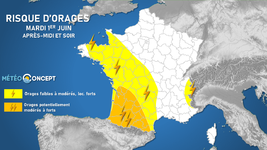 Illustration de l'actualité Mardi: journée très chaude devenant orageuse à partir du sud-ouest